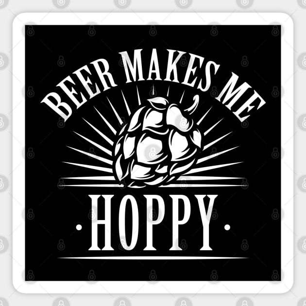 Beer Makes Me Hoppy Magnet by LuckyFoxDesigns